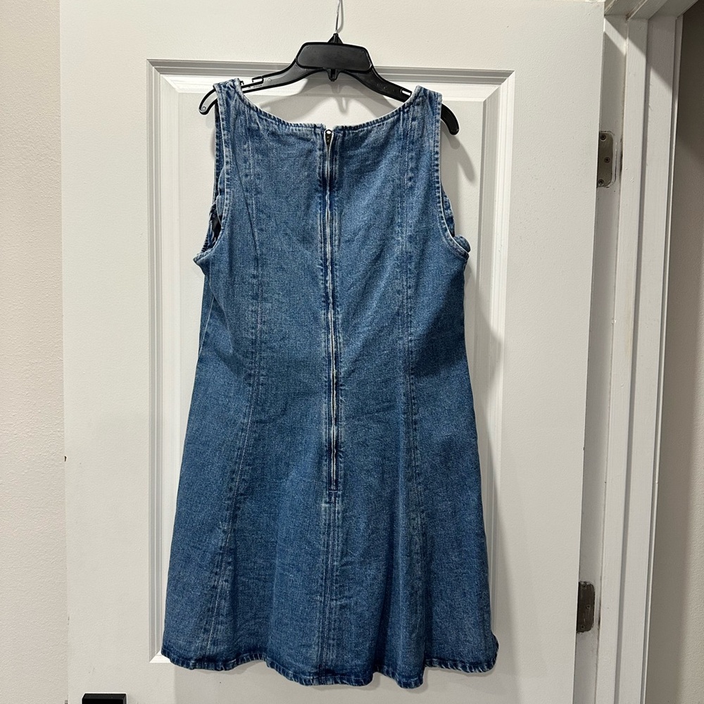 Abercrombie & Fitch Light Blue Squareneck Denim Mini Dress - Picture 3 of 4